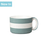 T522 - Wide Mug, Hand Decorated, Stripe