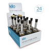 J102 - Stainless Steel Oil Pourer with Cork Stopper Black Cap